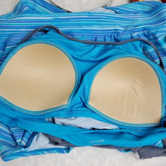 Free Country Swimsuit Top Slate Blue Size Medium - Picture 8 of 9